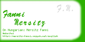 fanni mersitz business card